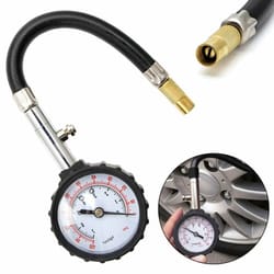accurate psi tire pressure gauge with flexible hose for cars and trucks