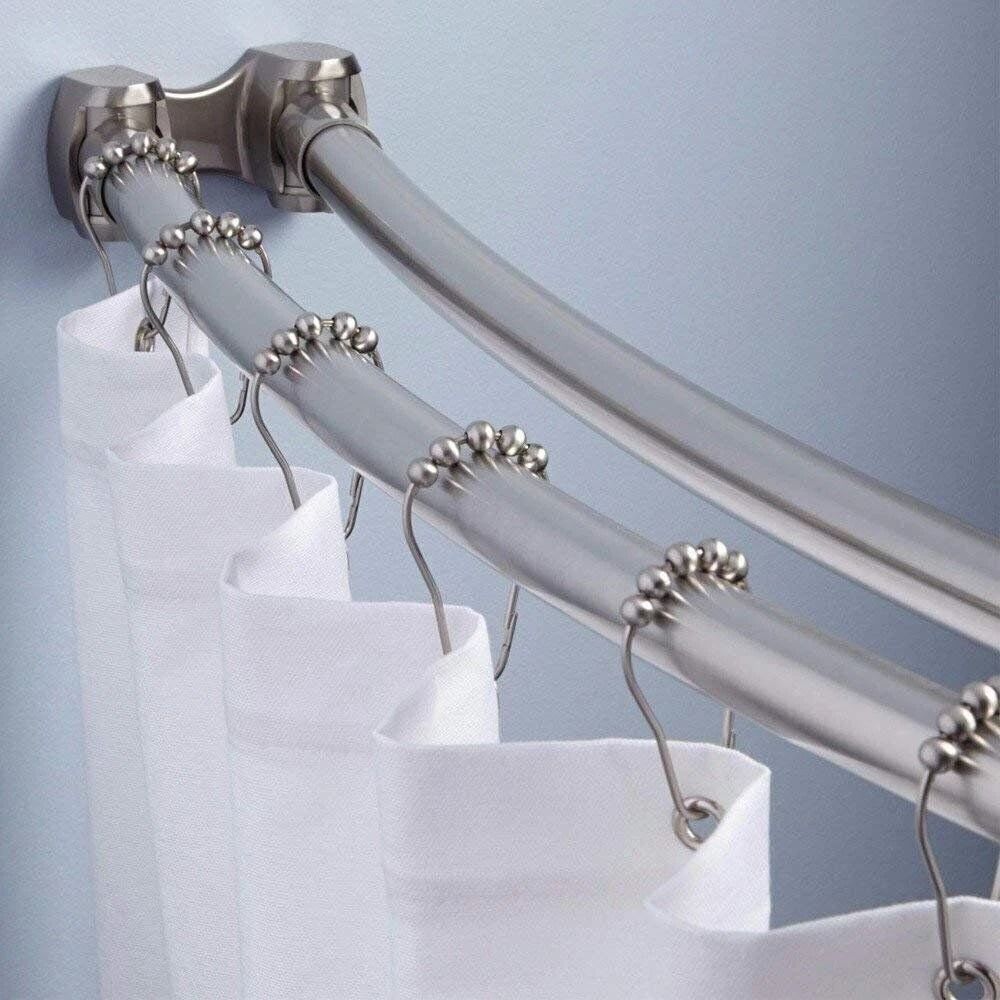 Rust Resistant Shower Curtain Hooks With Smooth Roller Ball Glide Polished Stainless Steel Rings 0