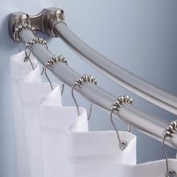 rust resistant shower curtain hooks with smooth roller ball glide polished stainless steel rings