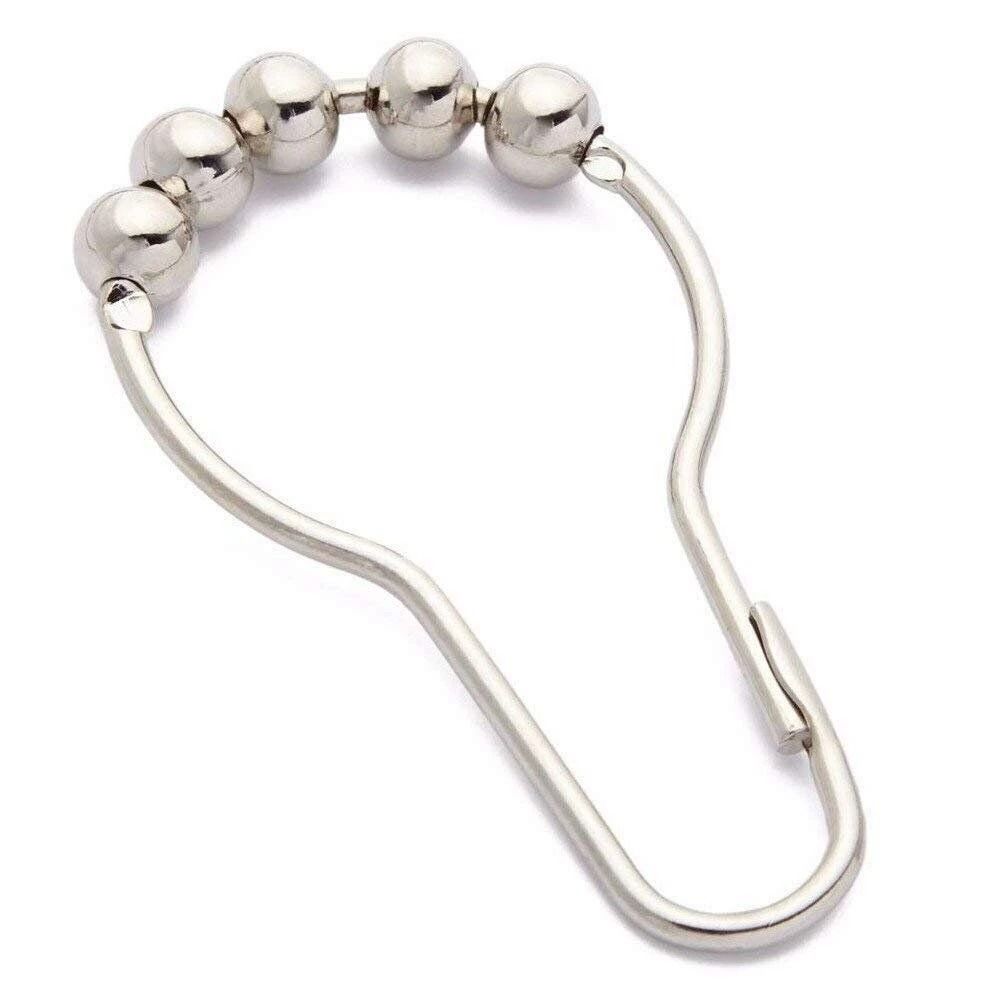 Rust Resistant Shower Curtain Hooks With Smooth Roller Ball Glide Polished Stainless Steel Rings 2