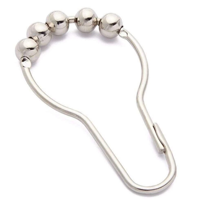 Rust Resistant Shower Curtain Hooks With Smooth Roller Ball Glide Polished Stainless Steel Rings 2