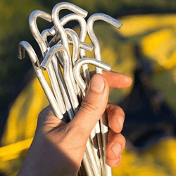 heavy duty galvanized steel tent pegs for camping, gardens & canopies