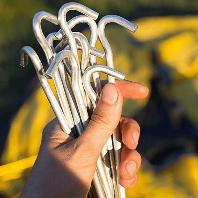 Heavy Duty Galvanized Steel Tent Pegs For Camping Gardens Canopies 0