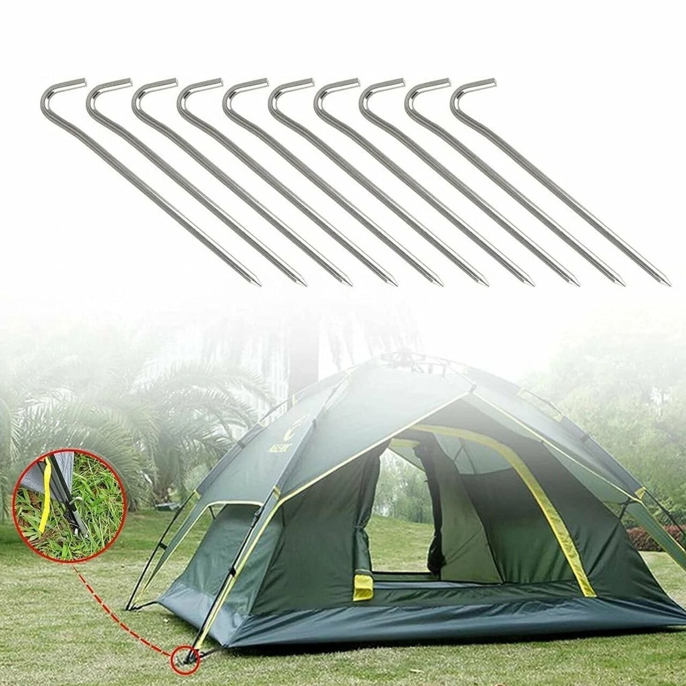Heavy Duty Galvanized Steel Tent Pegs For Camping Gardens Canopies 3