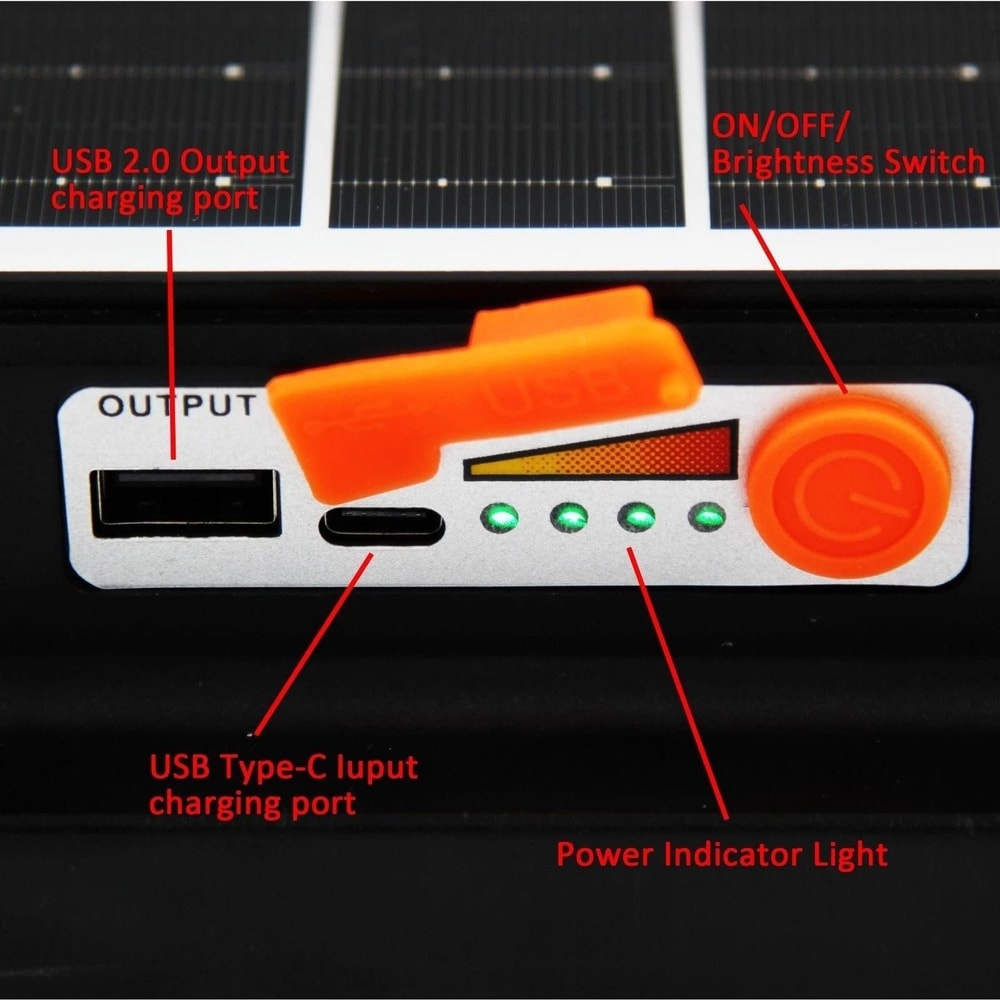 Solar LED Work Light Rechargeable Portable Floodlight 4