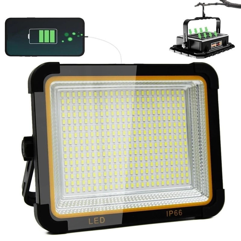 Solar LED Work Light Rechargeable Portable Floodlight 8