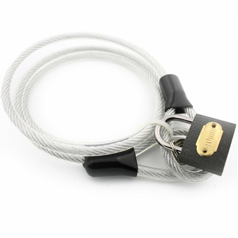 Heavy Duty Braided Steel Bicycle Cable Lock With High Security Key Padlock 0