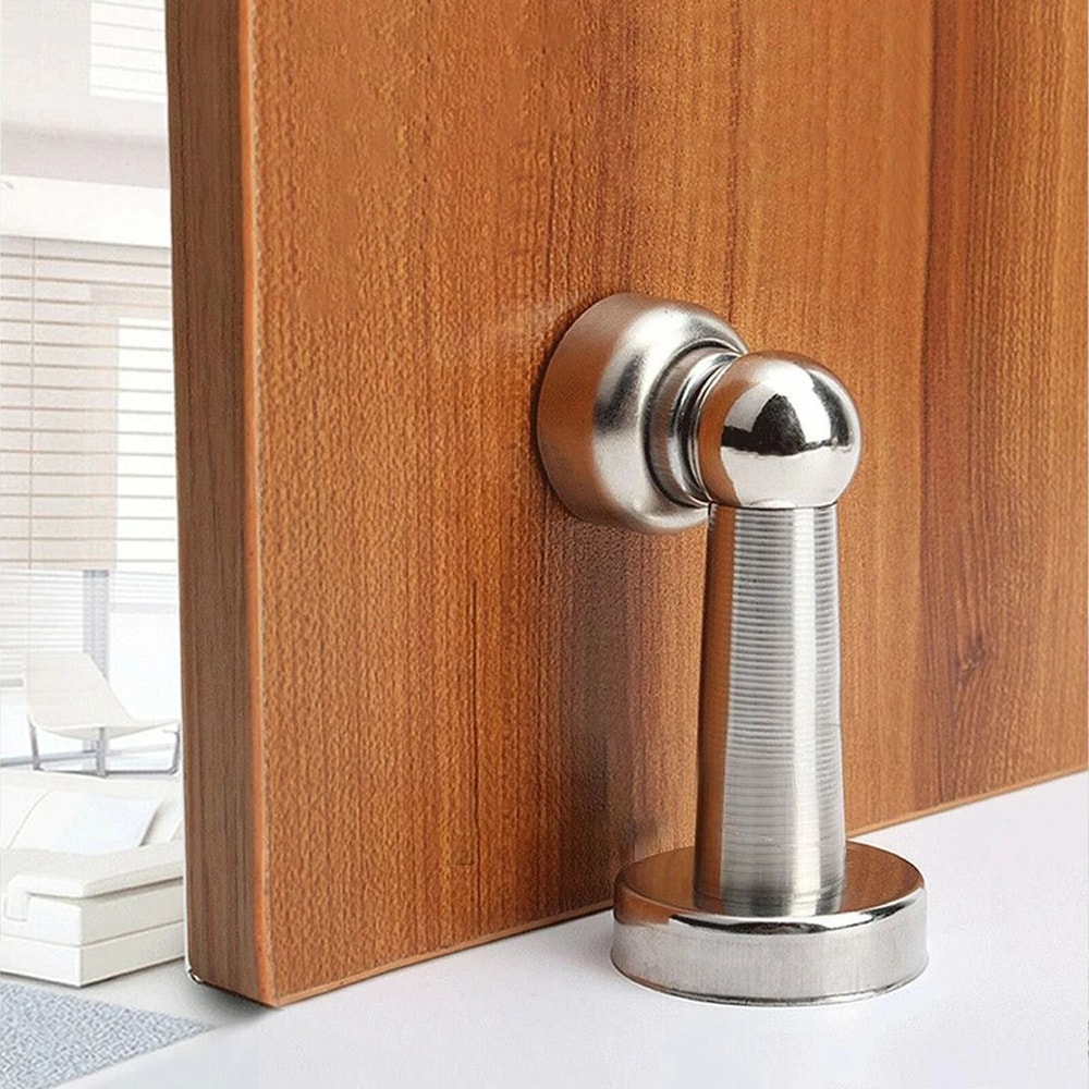 Heavy Duty Stainless Steel Magnetic Door Stopper Sleek Wall Floor Mount Door Catch 0