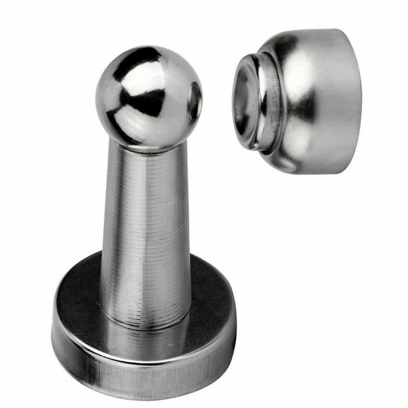 Heavy Duty Stainless Steel Magnetic Door Stopper Sleek Wall Floor Mount Door Catch 5