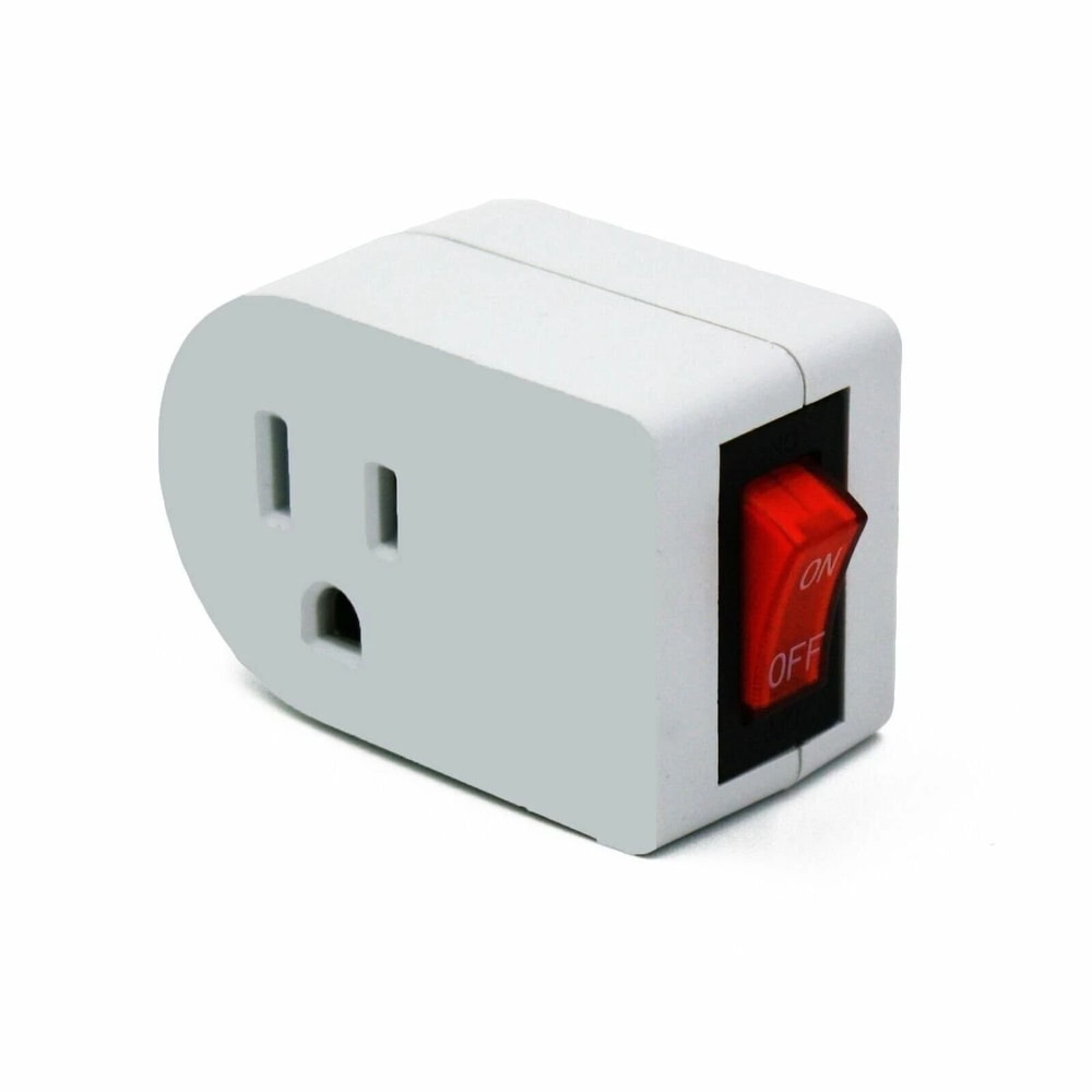 Grounded Power Wall Tap With Switch And Indicator Light For Safe One Outlet Control 1