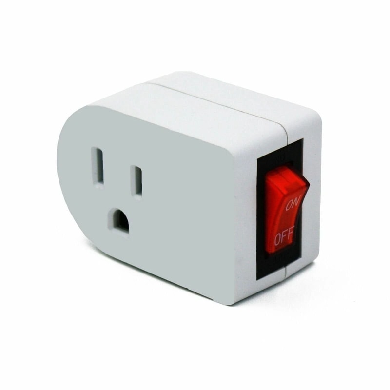 Grounded Power Wall Tap With Switch And Indicator Light For Safe One Outlet Control 1