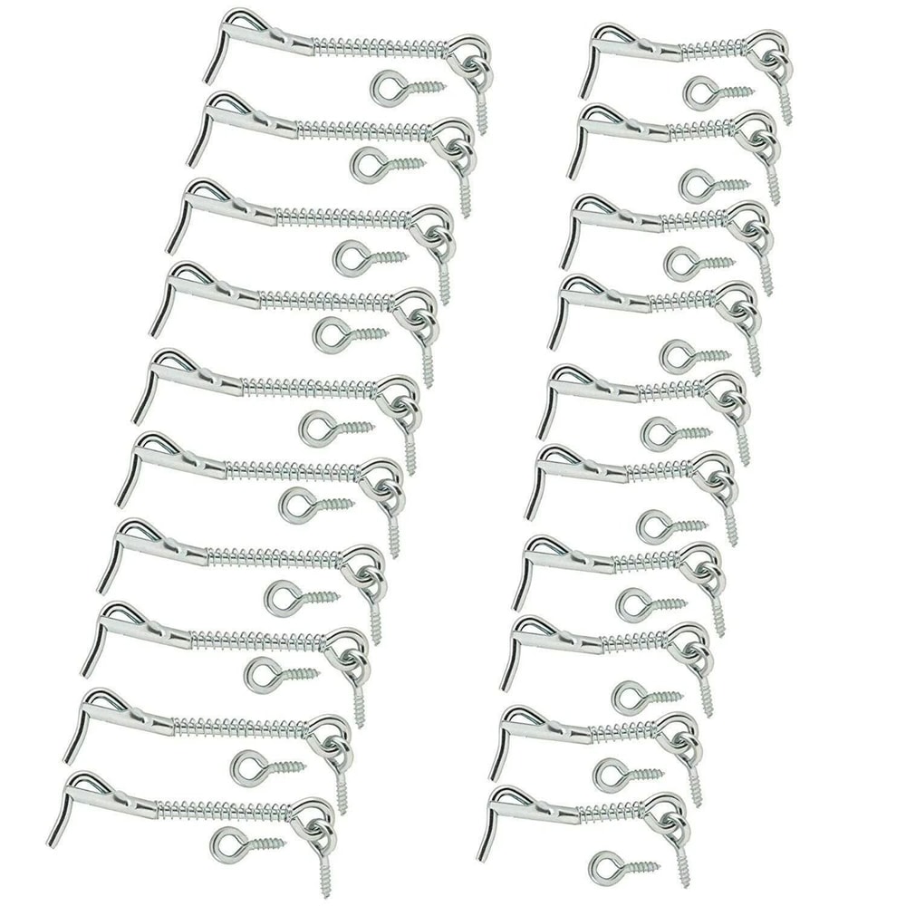 Heavy Duty Gate Hook And Eye Latch Set With Spring Lock For Barn Doors And Outdoor Gates 0