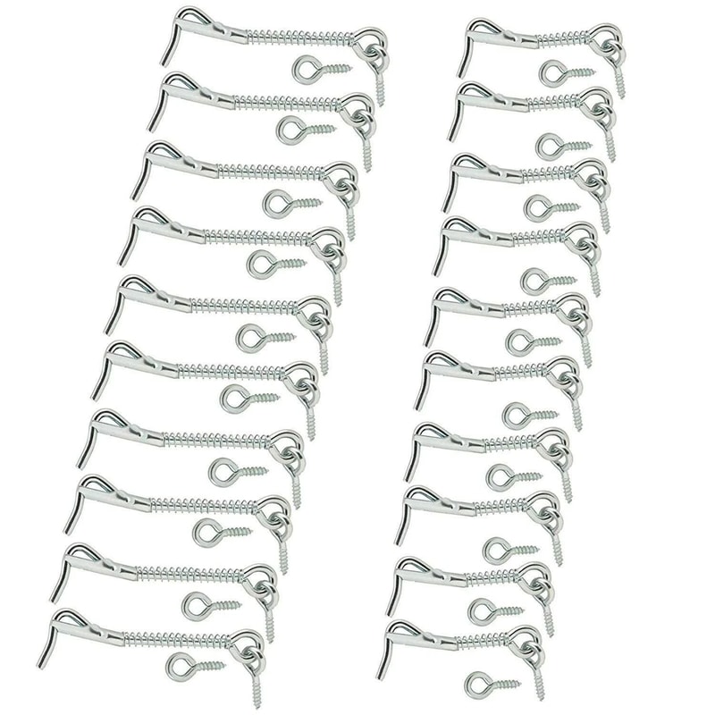 Heavy Duty Gate Hook And Eye Latch Set With Spring Lock For Barn Doors And Outdoor Gates 0