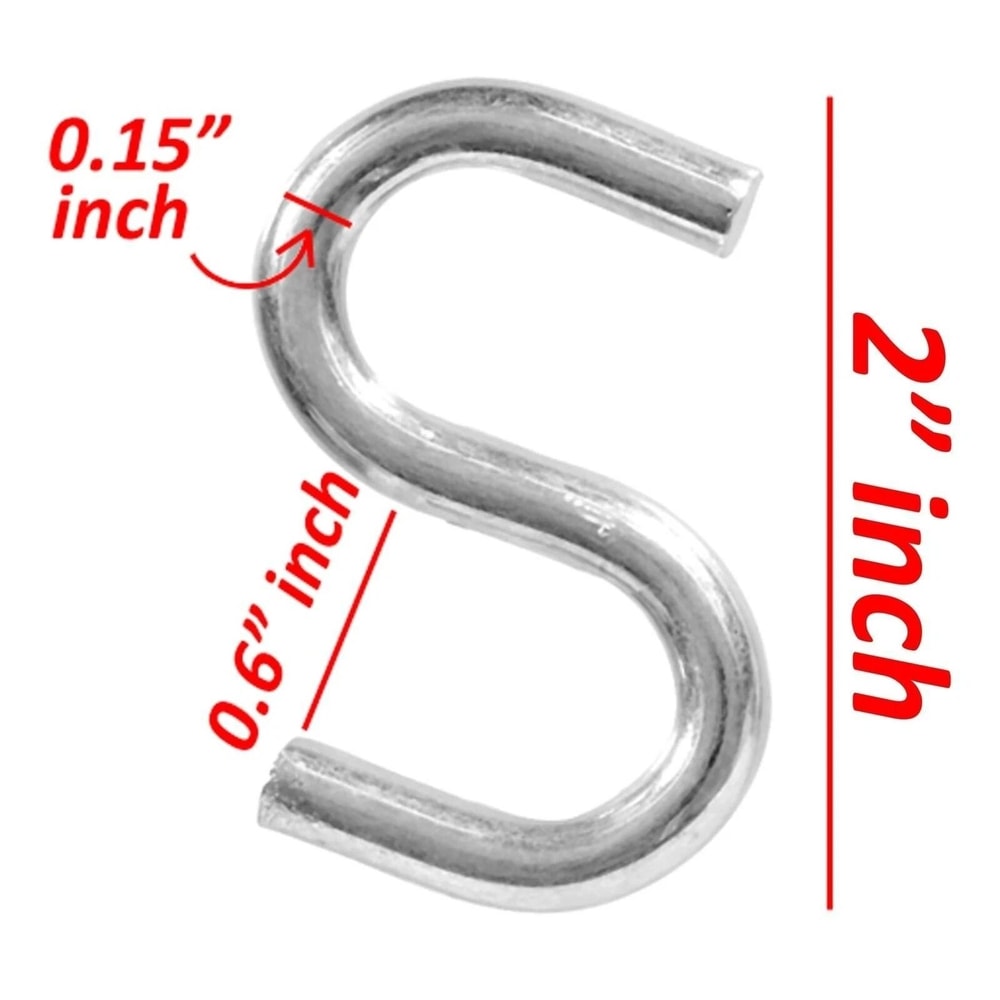 Heavy Duty Zinc Plated S Hooks Utility Hangers For Kitchen Closet Garage Organization 1