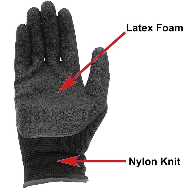Latex Coated Work Gloves Large Cotton Knit Safety Grip Gloves For Industrial Warehouse Use 1