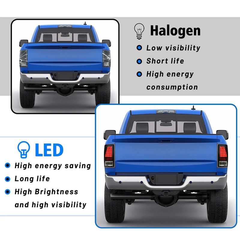 Dodge Ram LED Tail Lights Black Brake Lamps For Ram 10