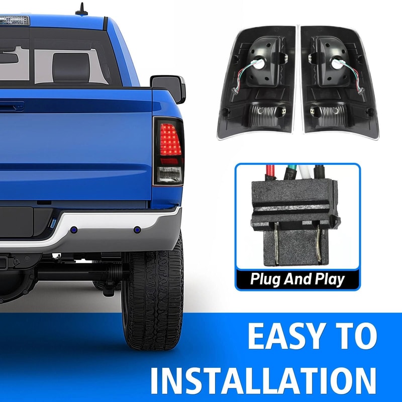 Dodge Ram LED Tail Lights Black Brake Lamps For Ram 13