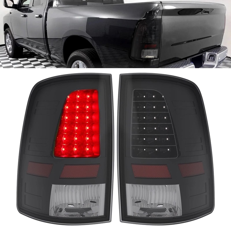 Dodge Ram LED Tail Lights Black Brake Lamps For Ram 16