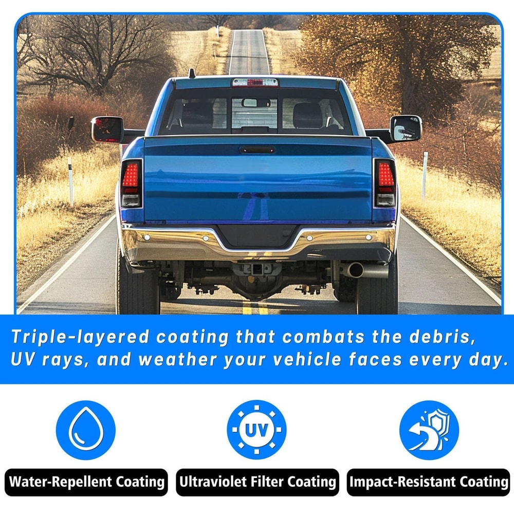 Dodge Ram LED Tail Lights Black Brake Lamps For Ram 9