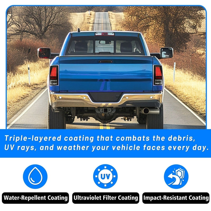 Dodge Ram LED Tail Lights Black Brake Lamps For Ram 9