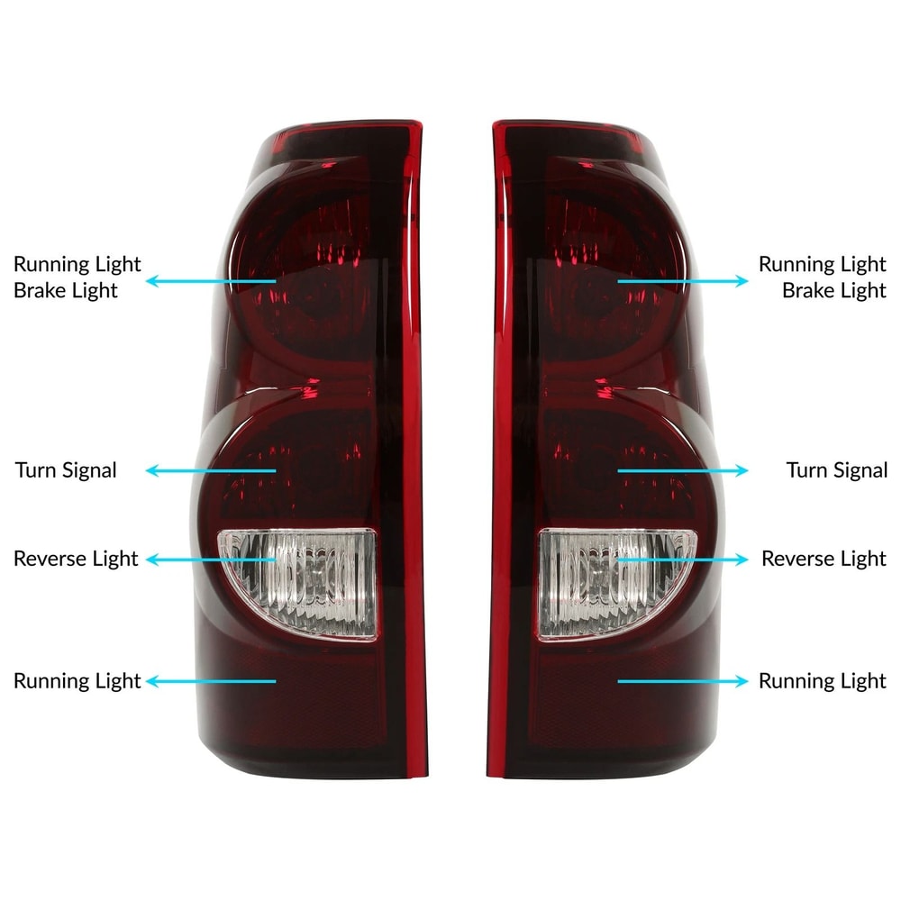 Chevy Silverado Tail Lights With Bulbs Rear Brake Lamp Replacement Set 10