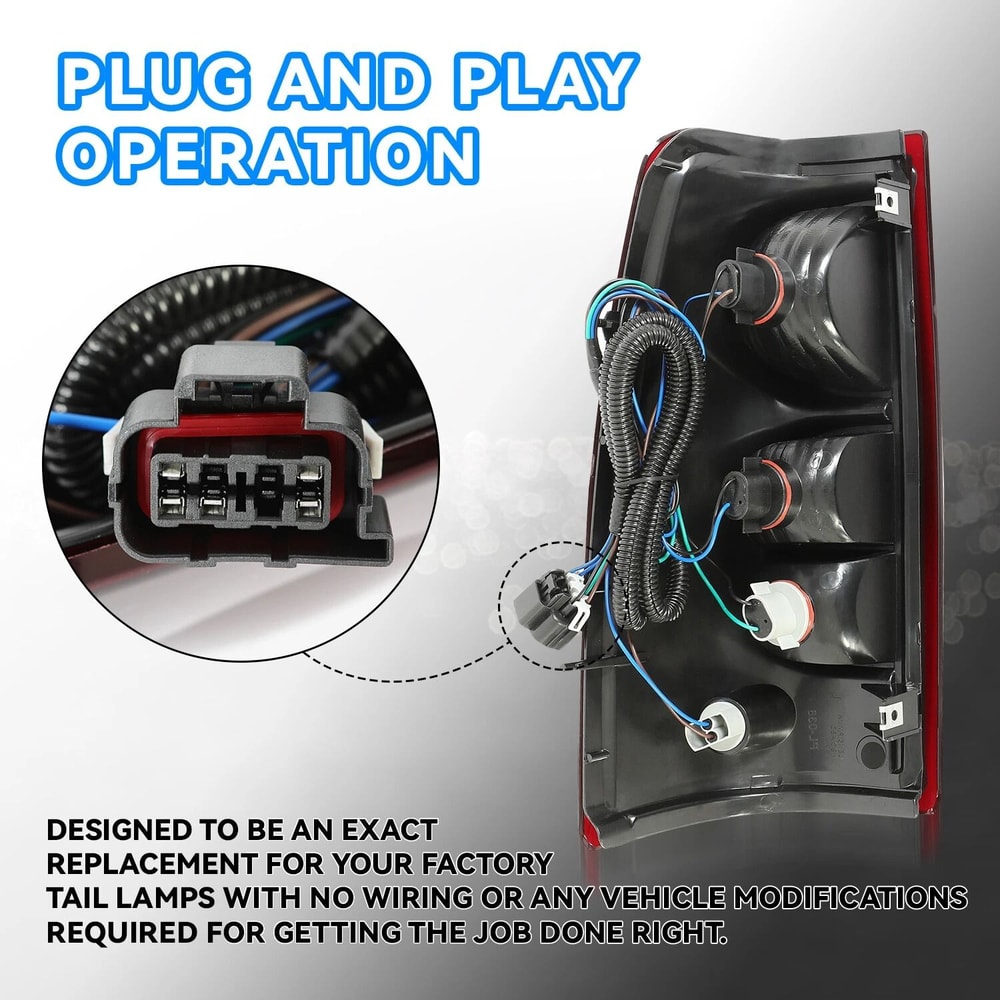 Chevy Silverado Tail Lights With Bulbs Rear Brake Lamp Replacement Set 8