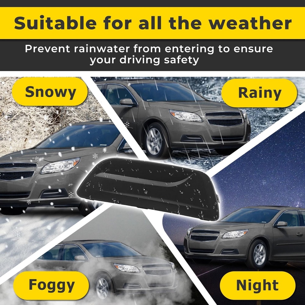 Chevy Malibu Fog Light Cover Set Front Bumper Bezel Replacement Black Trim Pair 12