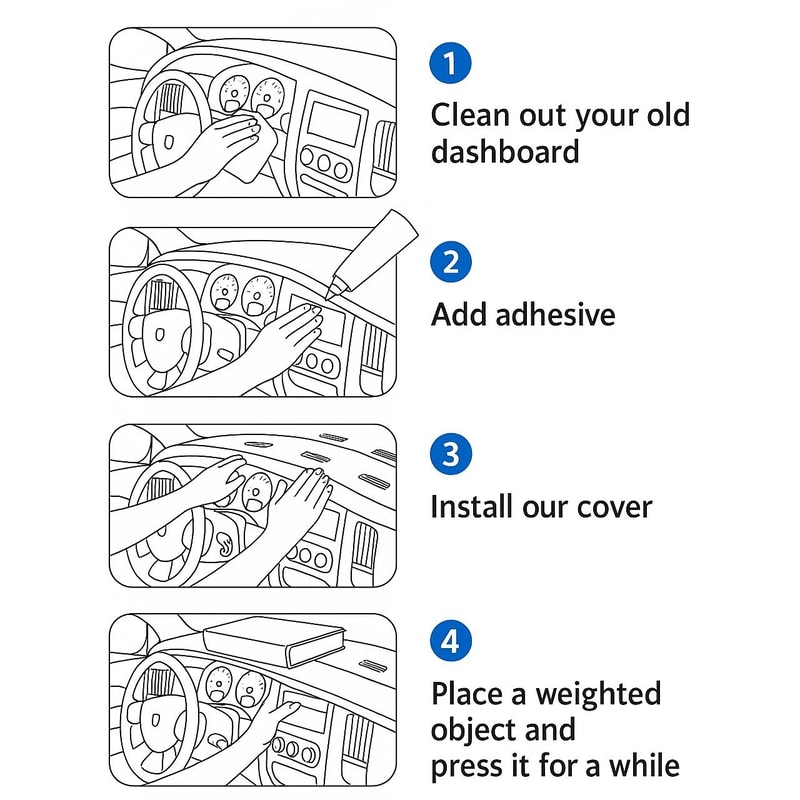 Black Silverado Dash Cover Overlay Textured Dashboard Protector 1