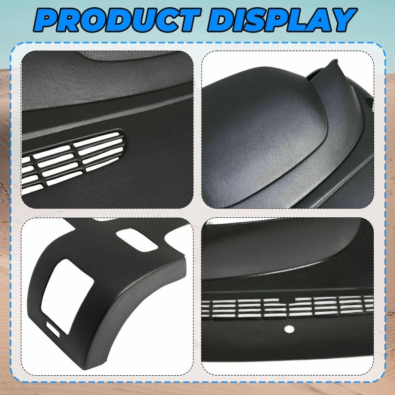 Black Silverado Dash Cover Overlay Textured Dashboard Protector 10