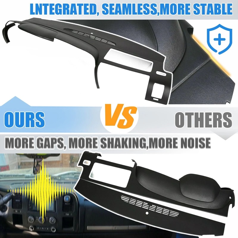 Black Silverado Dash Cover Overlay Textured Dashboard Protector 16