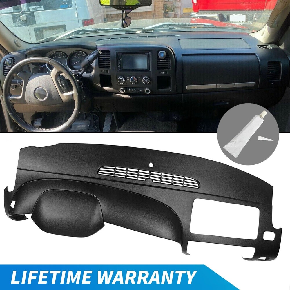 Black Silverado Dash Cover Overlay Textured Dashboard Protector 19