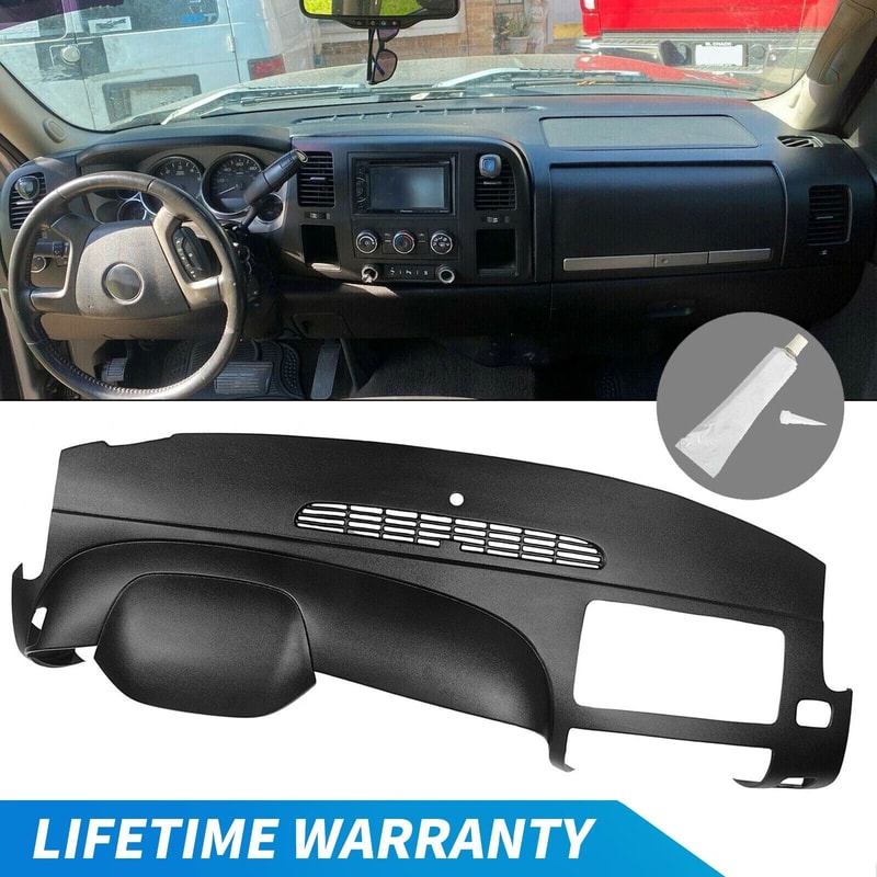 Black Silverado Dash Cover Overlay Textured Dashboard Protector 19