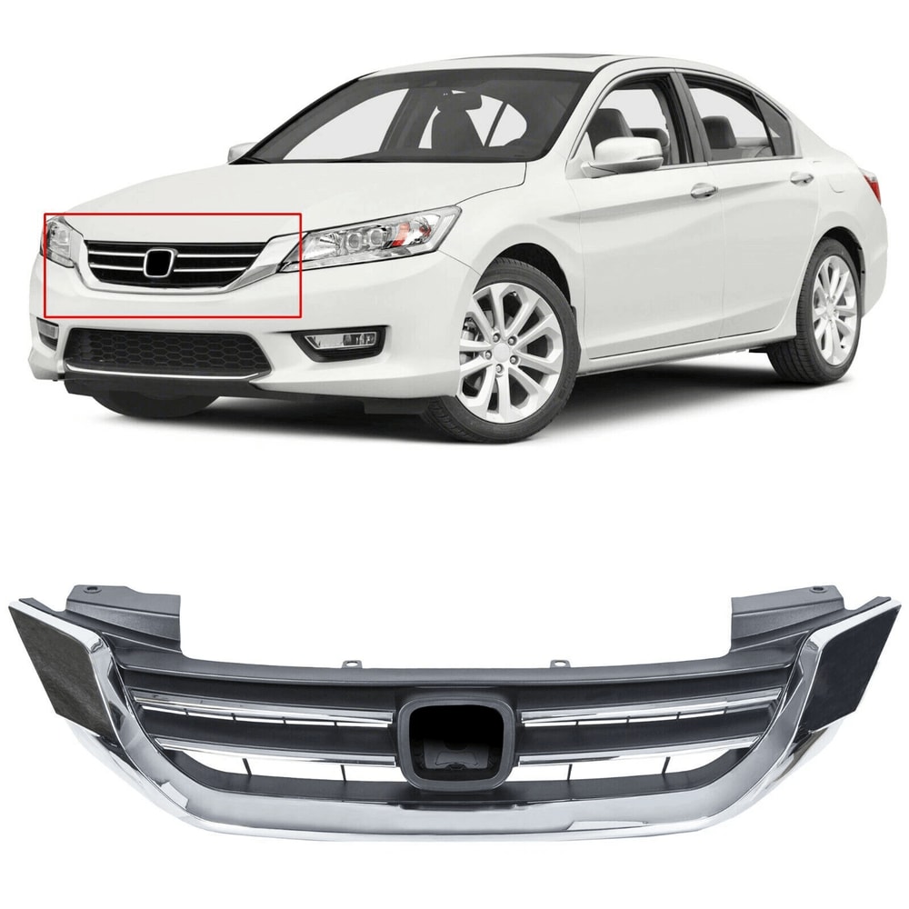 Chrome Front Bumper Grille For Honda Accord Radiator Replacement 0