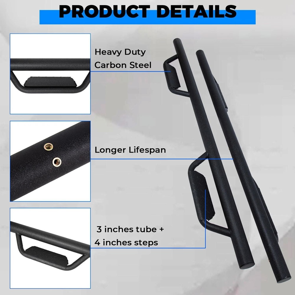 Premium Black Running Boards For Toyota Tacoma Double Cab Durable Running Boards Toyota Tacoma Side 15