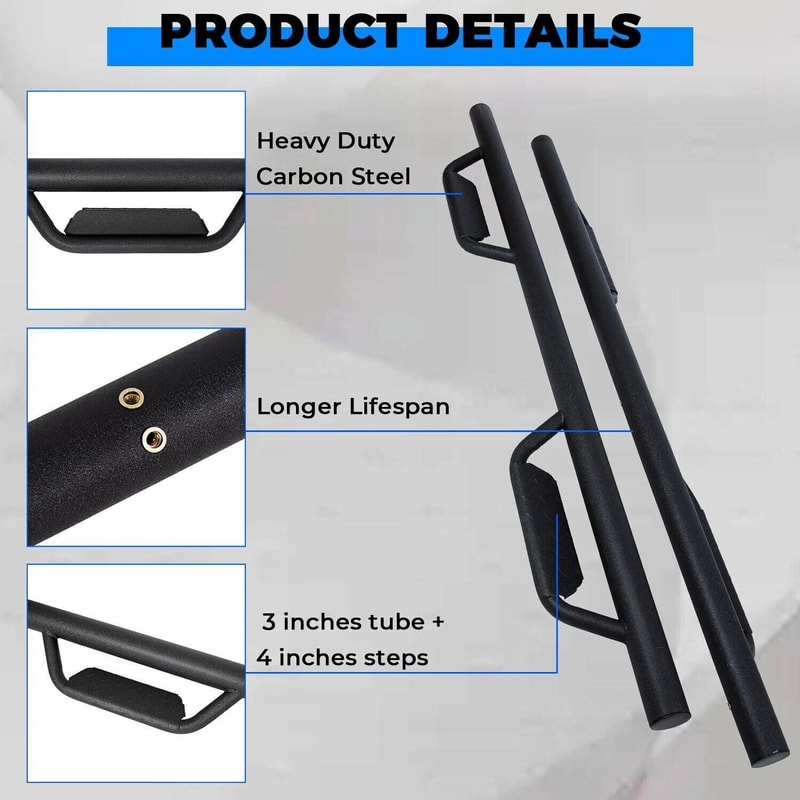 Premium Black Running Boards For Toyota Tacoma Double Cab Durable Running Boards Toyota Tacoma Side 15