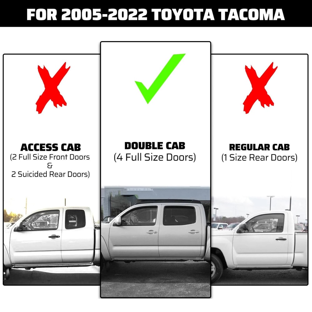 Premium Black Running Boards For Toyota Tacoma Double Cab Durable Running Boards Toyota Tacoma Side 17