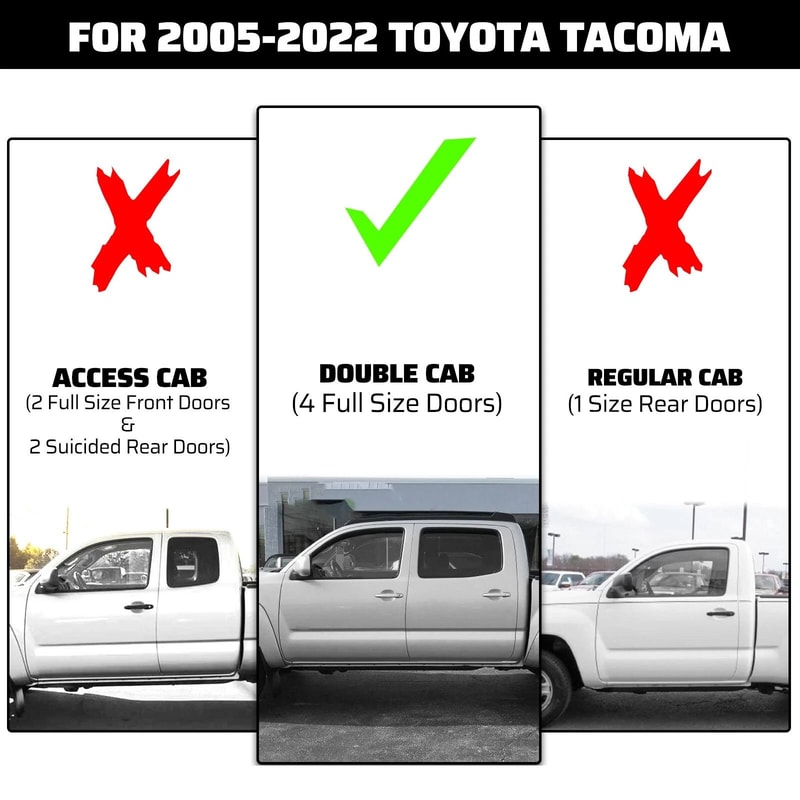 Premium Black Running Boards For Toyota Tacoma Double Cab Durable Running Boards Toyota Tacoma Side 17