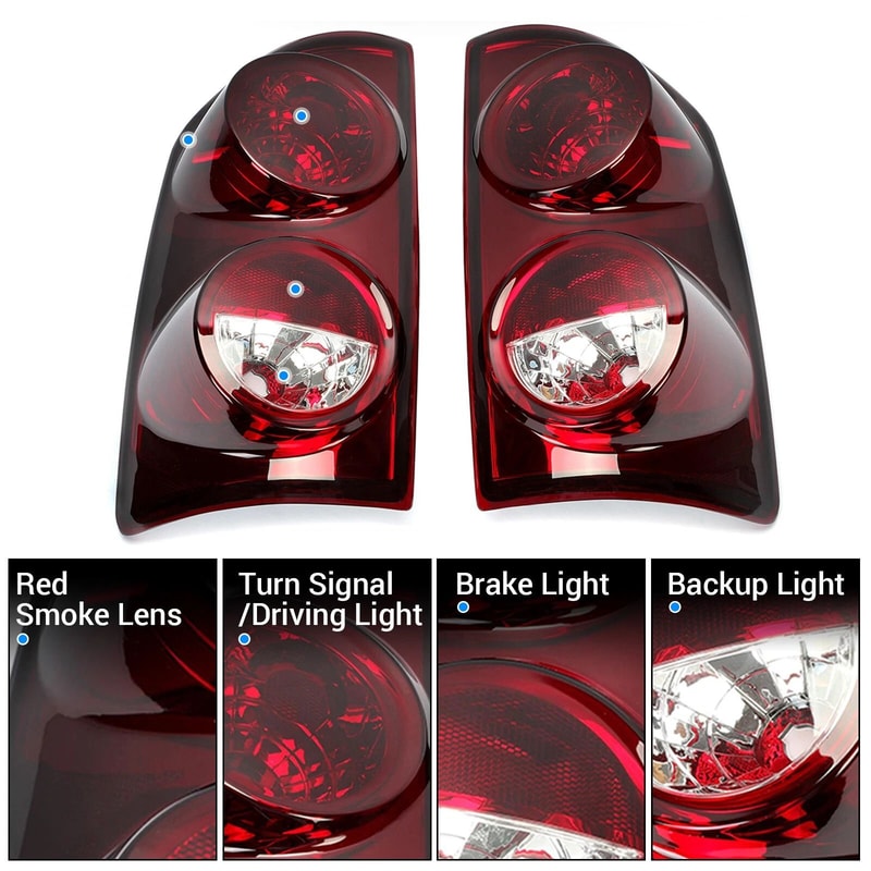 Red Smoke Dodge Ram Tail Lights Pair Direct Replacement Tail Lights For Trucks 8