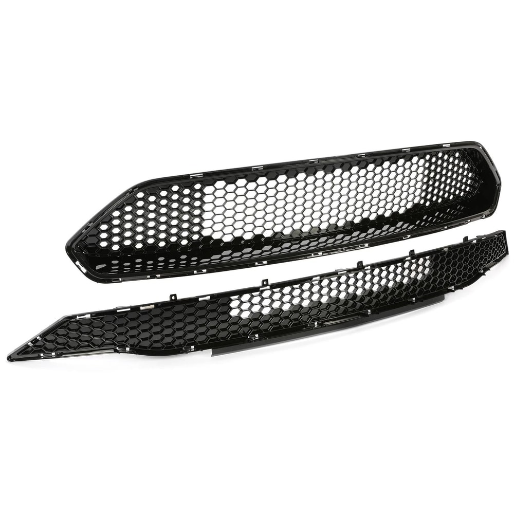 Premium Front Upper Lower Mustang Front Grille Replacement Black Honeycomb Mesh Grille 3