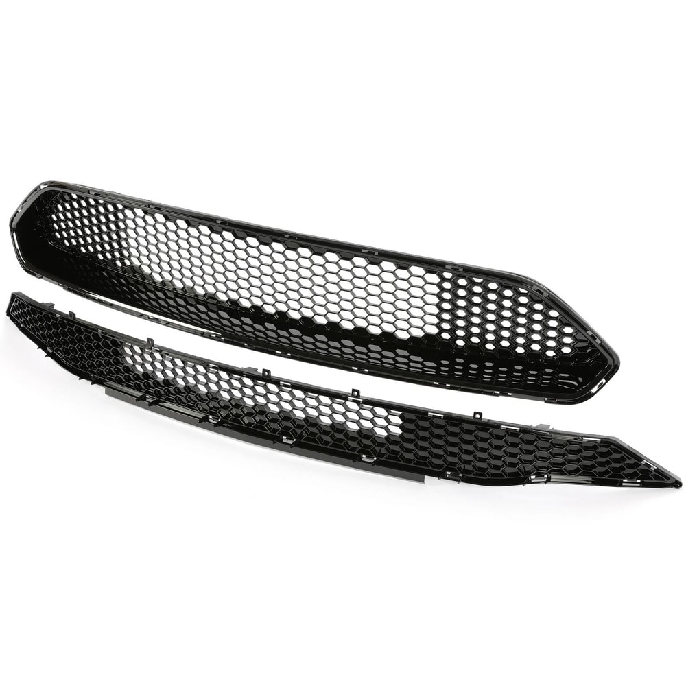 Premium Front Upper Lower Mustang Front Grille Replacement Black Honeycomb Mesh Grille 5