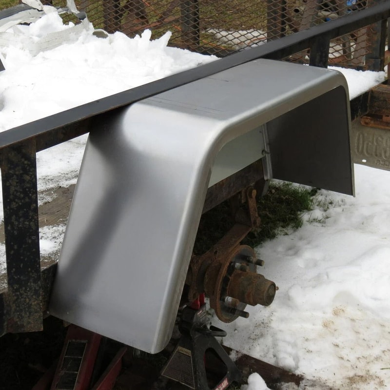 Premium Square Single Axle Trailer Fenders Fits Wheels Heavy Duty Cargo Trailer Protection 3