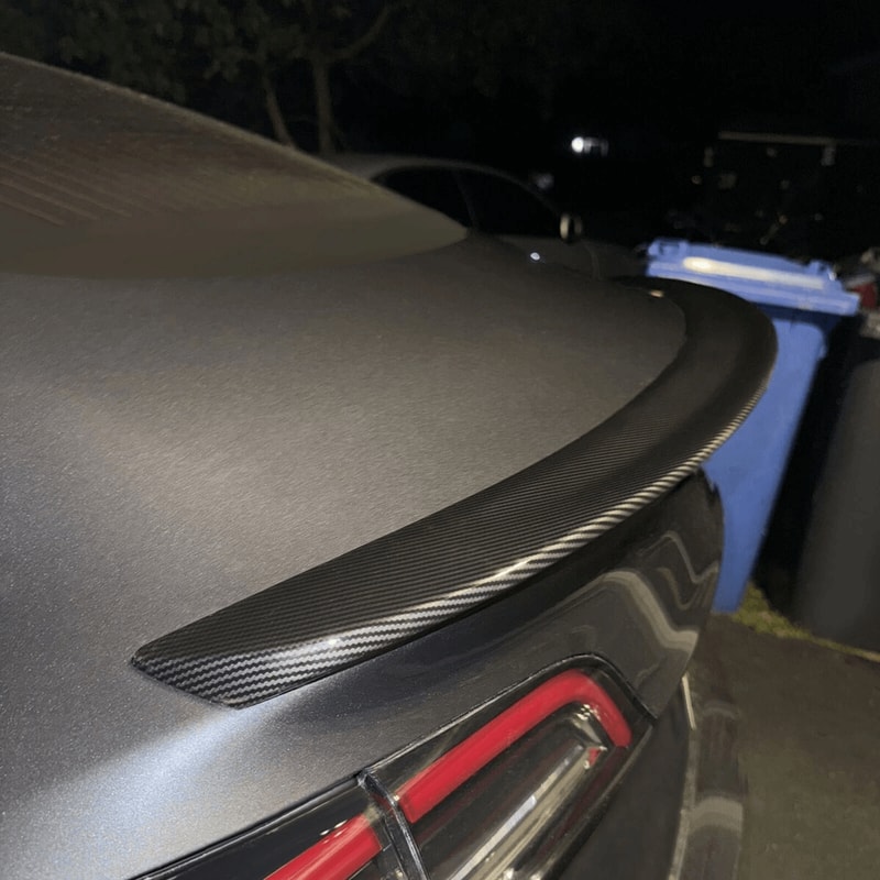 Rear Trunk Spoiler Wing For Tesla Model 3 Carbon Fiber Look Perfect Fit 10