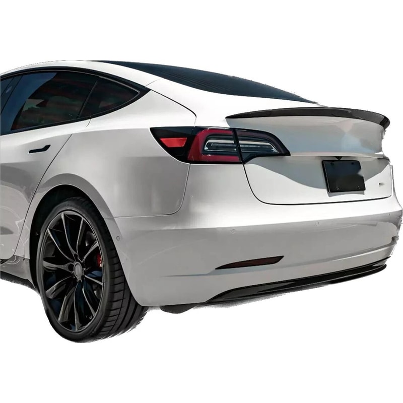 Rear Trunk Spoiler Wing For Tesla Model 3 Carbon Fiber Look Perfect Fit 12
