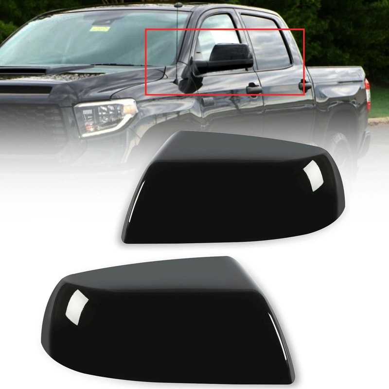 Gloss Black Side Mirror Covers For Toyota Tundra Sequoia Premium Replacement Caps 1