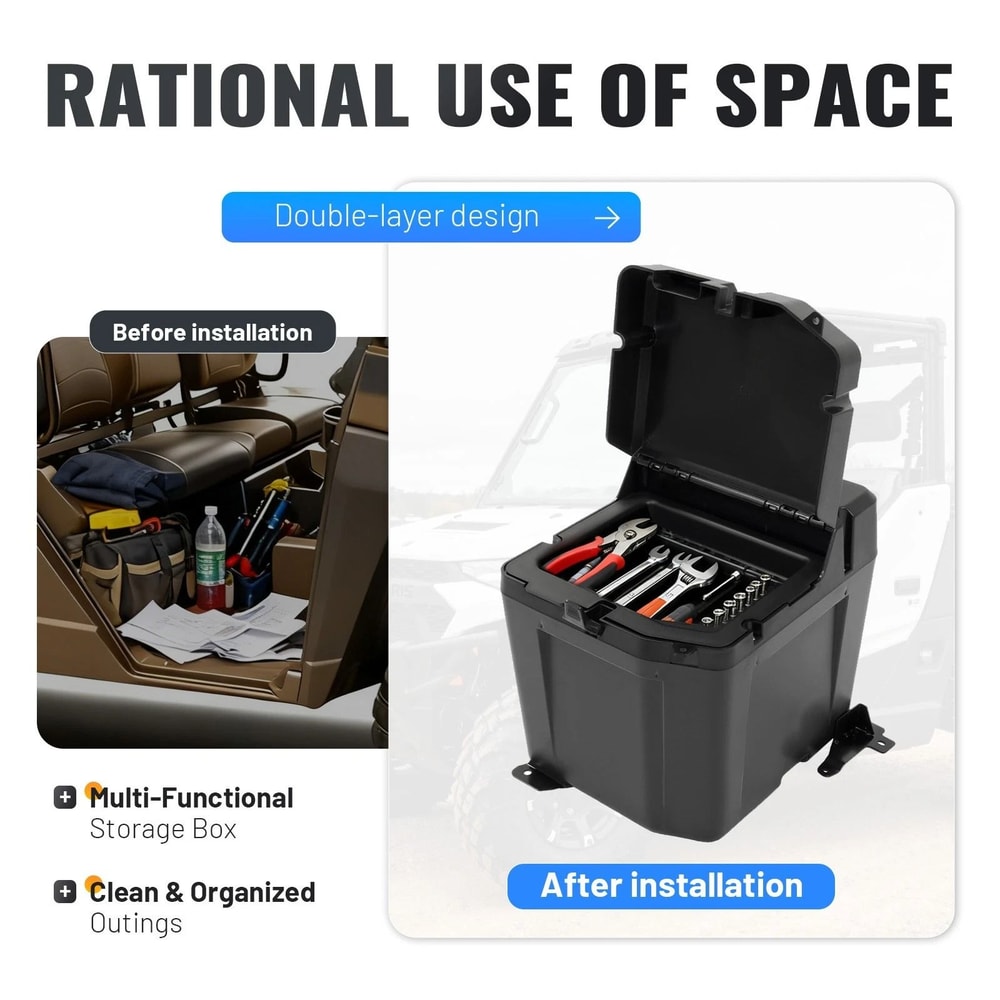 Double Decker Under Seat Storage Box For Polaris Ranger XP Maximum Organization For Off Road Advent 13