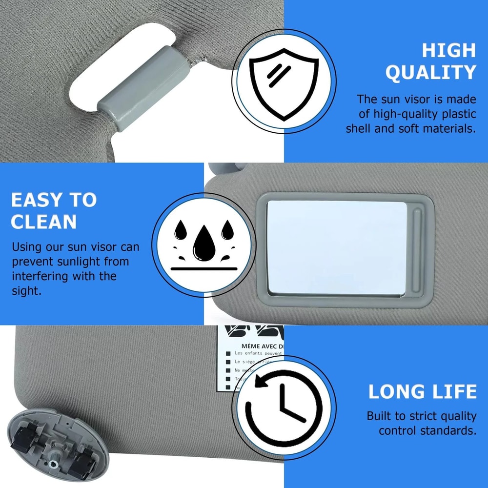 Left Driver Side Sun Visor Sunshade For Toyota Camry WithWithout Sunroof 8