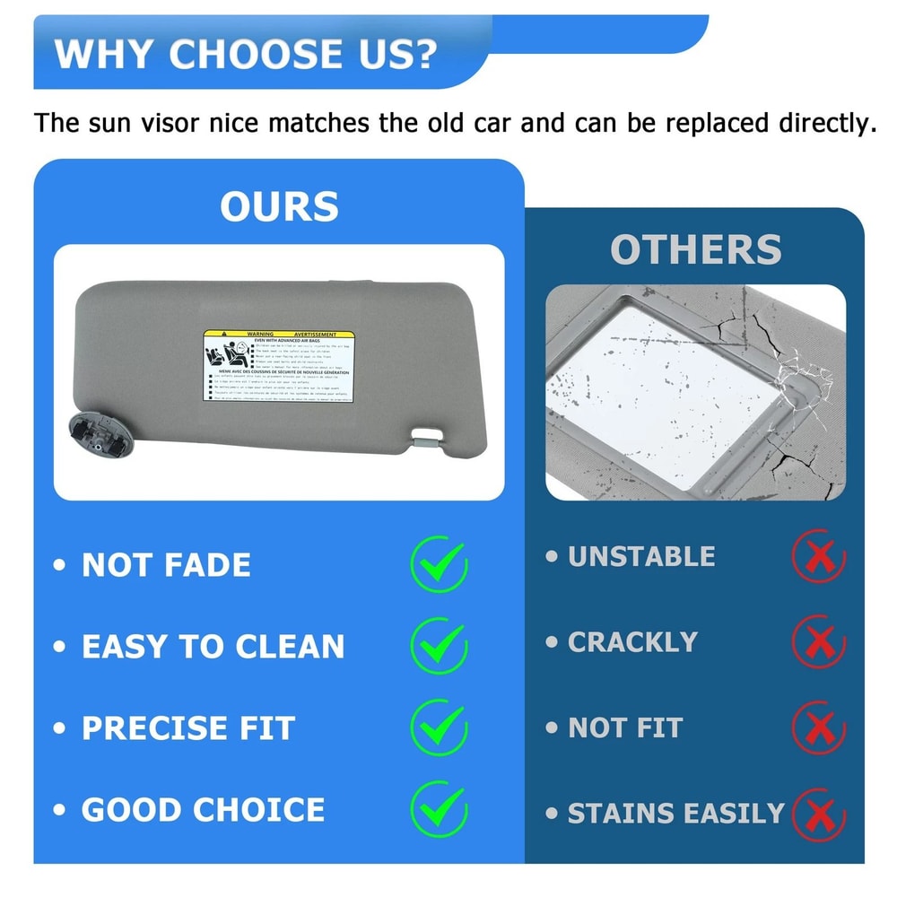 Left Driver Side Sun Visor Sunshade For Toyota Camry WithWithout Sunroof 9