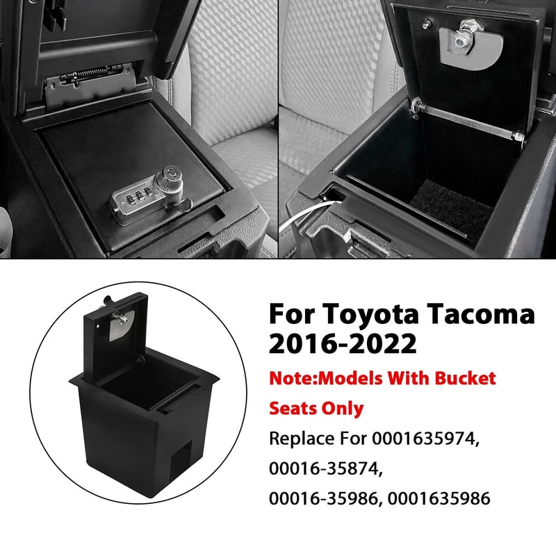 Center Console Safe Storage Vault With USB For Toyota Tacoma 7