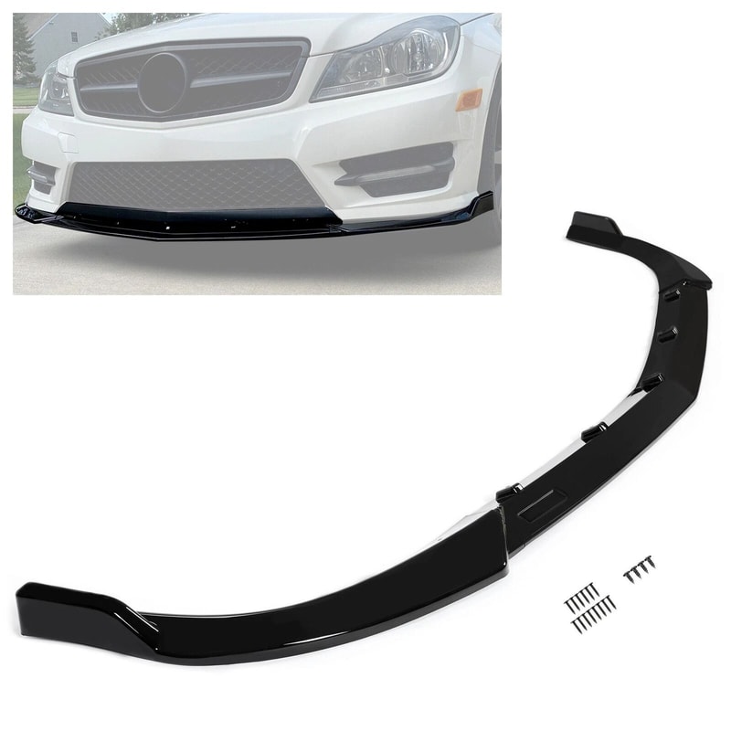 Gloss Black Front Bumper Lip Splitter For Mercedes Benz W204 Sport C Class 0