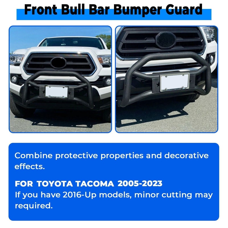Premium Toyota Tacoma Front Bumper Grille Guard Bull Bar Heavy Duty Protection 9